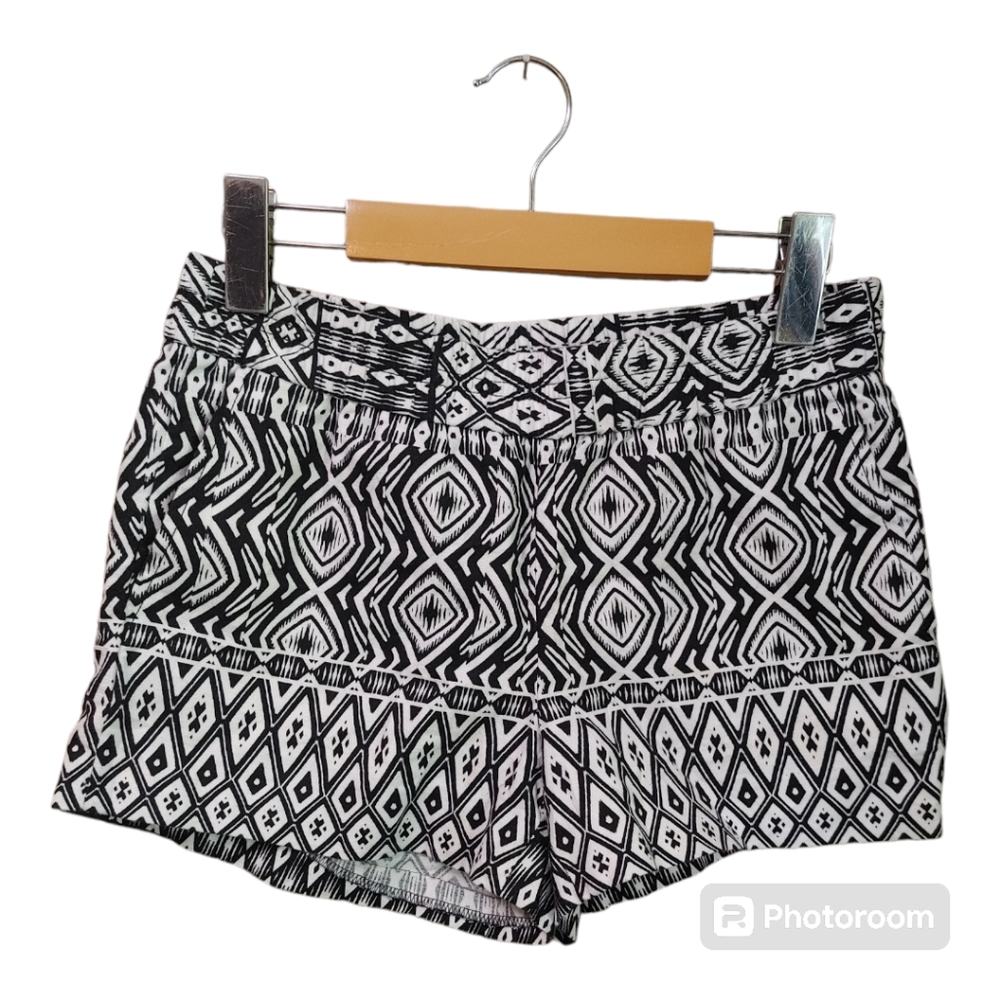 J. CREW Factory Geometric Print Linen Blend Shorts Size 0